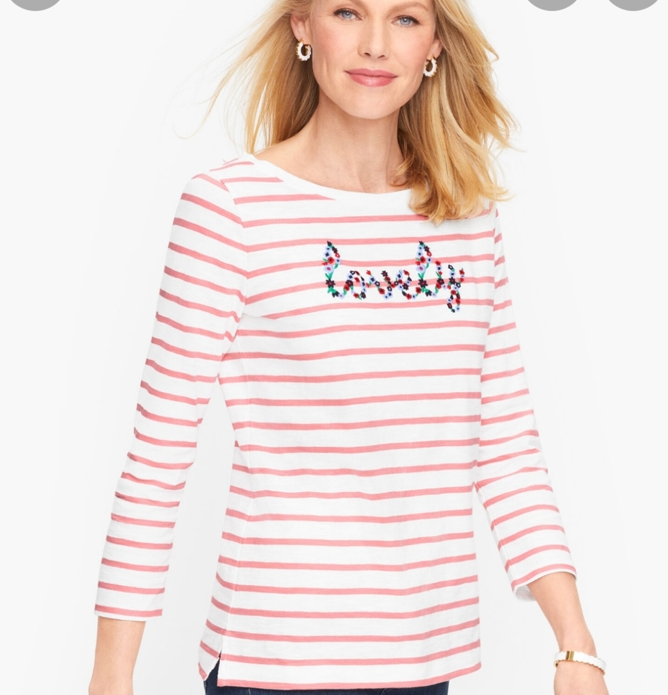 Talbots lovely cotton tee new with tags